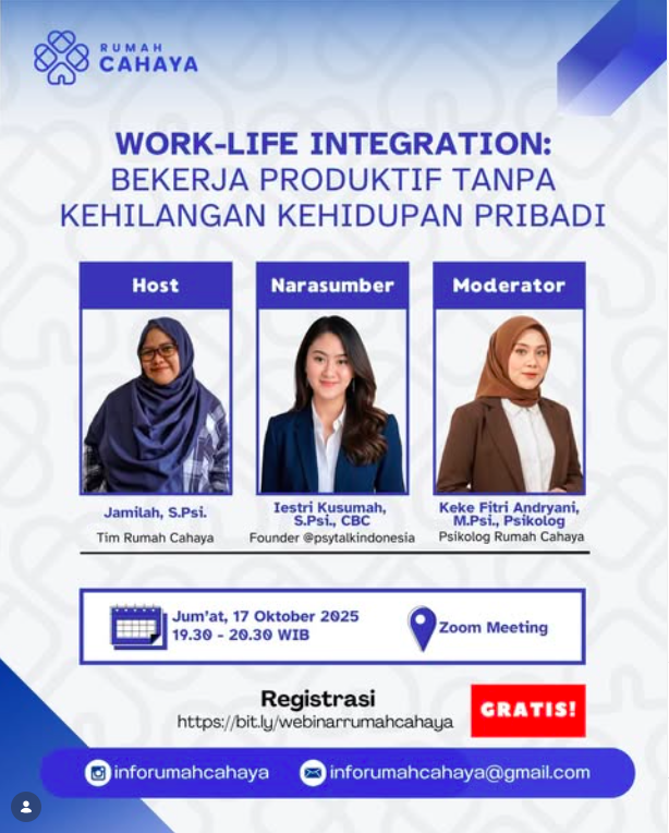 Work Life Integration: Bekerja Produktif tanpa Kehilangan kehidupan Pribadi